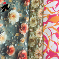 Tissu de vêtement pour robe chemise numérique personnalisée, imprimé tropical, satin TR de luxe, imprimé football, polyester