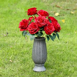 Metal Spike Cemetery <b>Vase</b> with Drainage Hole <b>for</b> Artificial Flowers & <b>Grave</b> Decorations Premium Quality Headstone Flower Holder - Product Image 2