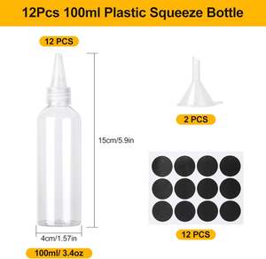 Botella respetuosa con el medio ambiente, botella de Color, botella de pigmento de emulsión, botella de boca transparente, tarros de plástico transparentes - Product Image 4