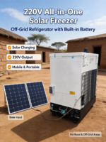 Réfrigérateur-congélateur solaire portable mobile avec panneau et batterie 24V 60Ah Lifepo4 1000W solaire 40A MPPT