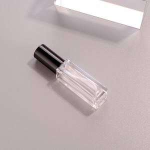 Luxury 6ml Clear Transparent Square <b>Glass</b> Perfume <b>Bottle</b> Premium Empty with Black Silver Gold Cap Options - Product Image 3