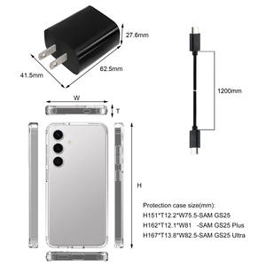 सीम-सुंग गैलेक्सी S25 कस्टमाइज फोन एक्सेसरीज सेट में स्क्रीन प्रोटेक्टर कवर वॉल चार्जर और विललेस चार्जर शामिल हैं। - Product Image 2