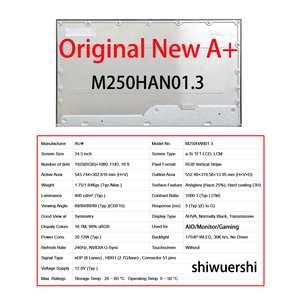 จอ LCD ของแท้ใหม่เอี่ยมเกรด A+ ขนาด <span class=keywords><strong>24</strong></span>.5 นิ้ว รุ่น M250HAN01.3 M250HAN01.6 M250HAN01.7 M250HAN01.8 M250HAN01.9 M250HAN02.2 M250HAN02.0 ขายส่ง - Product Image 2