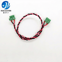 Rangkaian Kabel Twisted Pair Terminal Blok Hijau Kustom dengan Kabel Merah Hitam untuk Peralatan Kontrol Industri
