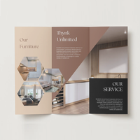 Brochure Trifold Personnalisée avec Logo OEM en Gros - Imprimez Votre Propre Design, Flyer de Haute Qualité en Papier pour le Commerce de Détail et l'Industrie du Meuble