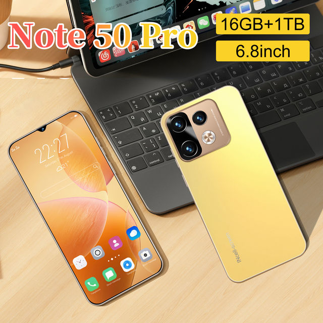 Note50Pro 5G Smartphone Deca Core CPU 48+108MP Dual Rear Camera 6.8Inch HD Screen 6800mAh