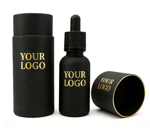 Boîte en tube de papier de luxe personnalisée de haute qualité pour l'emballage de flacons compte-gouttes d'huiles essentielles, avec logo personnalisé imprimé en feuille d'or, fabricant - Product Image 4