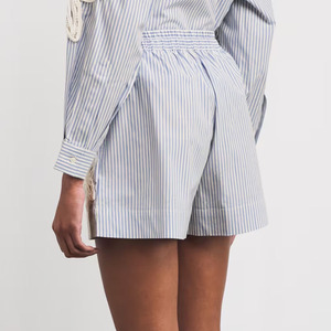 Pantalones Cortos Casuales a Rayas con Bordado de Cuentas Elegantes y Modernos para Mujer 2026, Transpirables, Florales, Hechos a Medida - Product Image 3