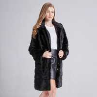 Veste longue en fourrure de vison pour femme, col de luxe, vêtements d'hiver, manteau en vraie fourrure de vison avec prix