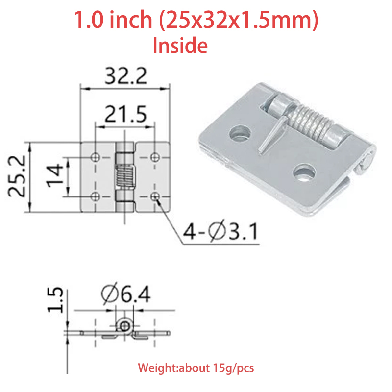À l'intérieur-1,0 pouce (épaisseur 1.5mm)