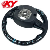 Volant sport personnalisé en fibre de carbone forgée bleu marine et cuir noir pour Audi A3 A4 A5 A6 S4 S5 S6 RS3 RS4 RS5 RS7 Q3 Q5