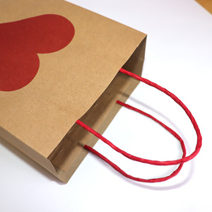 Sacchetti <span class=keywords><strong>Regalo</strong></span> in Carta Kraft con Cuore Rosso per San Valentino, Natale, Shopping, Packaging Personalizzato, Sacchetto <span class=keywords><strong>Regalo</strong></span> per Capodanno - Product Image 3