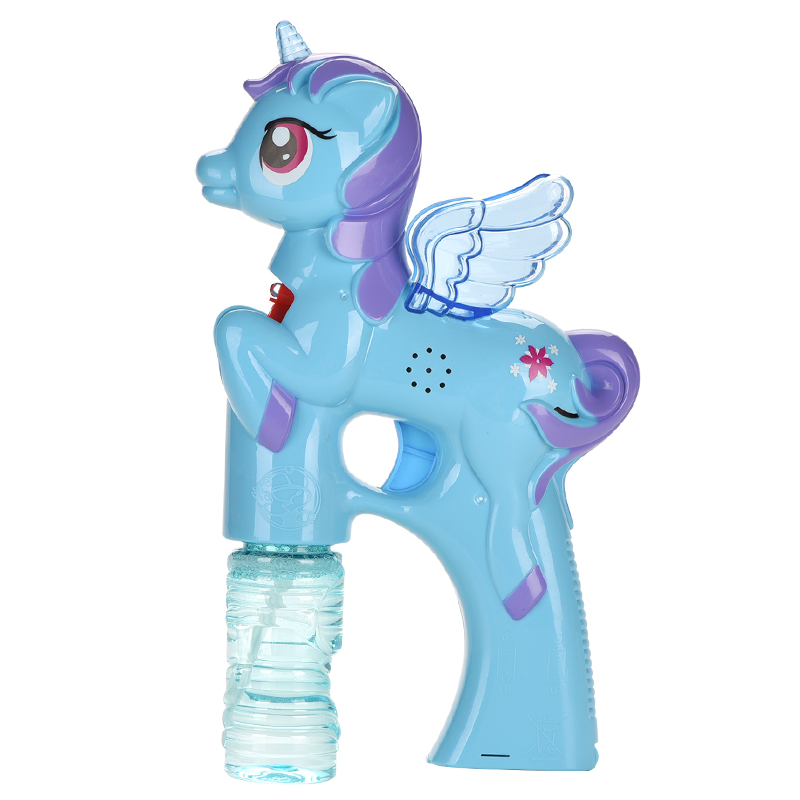 Без жидкости Электрический Единорог пузырьковый пистолет музыка пузырьковый бластер игрушка пузырьковый шутер пистолет для детей