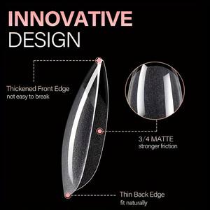 600 unids/caja de Gel suave de almendra transparente X puntas de <span class=keywords><strong>uñas</strong></span> extensión de <span class=keywords><strong>uñas</strong></span> medio <span class=keywords><strong>mate</strong></span> acrílico <span class=keywords><strong>uñas</strong></span> postizas <span class=keywords><strong>cortas</strong></span> - Product Image 3