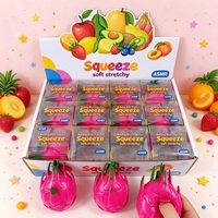 Jouet Squishy Dragon Fruit Croustillant, Jouet Anti-Stress Fruité de Simulation ASMR, Jouet à Presser Très Vendu pour Adultes