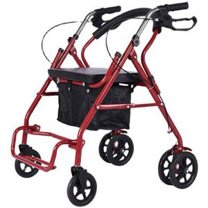 รถเข็นช่วยเดินสำหรับผู้สูงอายุ ยี่ห้อ Ji Yuankang รุ่น Senior Walker Rollator พร้อมที่นั่งและกระเป๋า 4 ล้อ พับได้ - Product Image 1