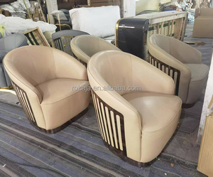Sillón de Lujo, Sofá con Estructura de Acero Inoxidable Dorado, <span class=keywords><strong>Diseño</strong></span> de Corona, Sillón <span class=keywords><strong>Reclinable</strong></span> para Sala de Estar, Hotel, Villa u Oficina - Product Image 5