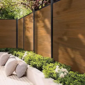 Linyuanwai all'ingrosso resistenza UV privacy recinzione pannelli di sicurezza legno plastica composito wpc giardino recinzione