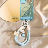 Dragonne courte tressée Kawaii Nuage Étoile, support universel mignon, porte-clés, pendentif pour clés et appareil photo, anti-perte
