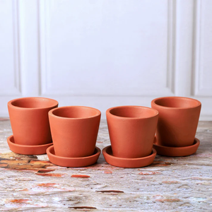 Handcrafted Traditional Terracotta Planters <b>Set</b> of 4 for Indoor Outdoor Balcony Terrace Garden Home Décor Rustic <b>Clay</b> Flower Pot - Product Image 3