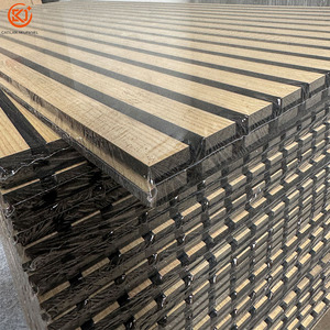 Hiện đại dễ dàng cài đặt thiên nhiên Gỗ Veneer gỗ tấm nội thất âm thanh hấp thụ slat gỗ acustic vall Bảng điều khiển - Product Image 1