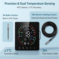 Nuevo Diseño de Termostato de Pared con Pantalla Táctil Programable, Ahorro de Energía, Control por WiFi con Aplicación Tuya, para Calefacción Eléctrica/de Piso/Caldera