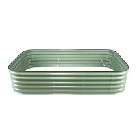 Bac à légumes surélevé ovale en métal corrugué renforcé en zinc, grand modèle d'extérieur, design ovale extra haut, revêtement en poudre pour légumes
