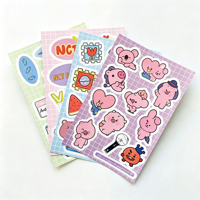 Autocollants de téléphone en vinyle décoratifs amusants et mignons à l'effigie d'anime, imperméables, personnalisés, découpés sur mesure, film PVC brillant