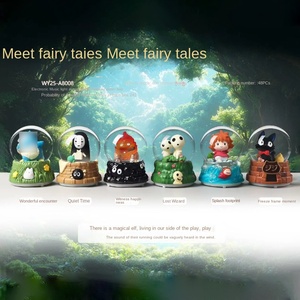 Figurines d'animation en résine sur le thème des contes de fées Studio Ghibli, boîte mystère, boule de cristal musicale lumineuse, décorations de bureau, objets de collection, cadeau - Product Image 2