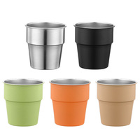 Mug à bière isotherme en acier inoxydable 304 à double paroi, portable, empilable, pour camping, bureau, cadeau d'affaires