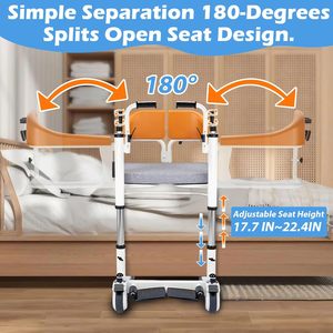 Kursi pengangkat hidrolik penggunaan di rumah untuk pasien cacat, bantuan Transfer samping tempat tidur dapat disesuaikan dengan roda bergulir - Product Image 3
