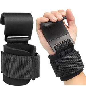 Bán buôn có thể điều chỉnh trọng lượng nâng móc chống trượt cao su tráng Grips 7 Mét Neoprene hỗ trợ cổ tay Padding cho Unisex - Product Image 1