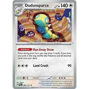 Carte Pokémon Terastal Festiva Dudunsparce 080/131 JAP en papier - Product Image 1