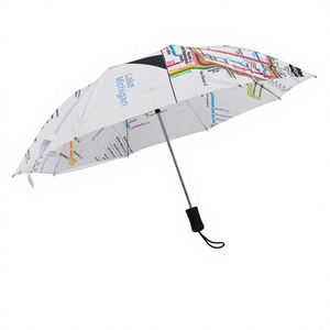 Parapluie promotionnel personnalisé à 2 plis avec logo, motif, coupe-vent et imperméable, impression intégrale - Product Image 2