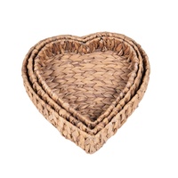 Nouveau design Jacinthe d'eau en forme de coeur cosmétiques panier de rangement en osier forme de coeur plateau de service
