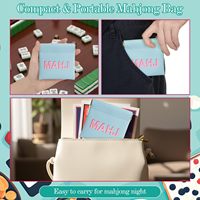Pochette de rangement en cuir PU avec logo personnalisé pour Mahjong, fermeture automatique, pour cosmétiques, rouges à lèvres, cartes, pochette de voyage portable