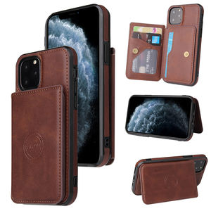 Ivanaze-Funda de cuero PU Retro para móvil, carcasa trasera con ranura para tarjeta para iPhone 12 11 <span class=keywords><strong>Pro</strong></span> Max 6, Samsung S10 note 10 S20 - Product Image 1
