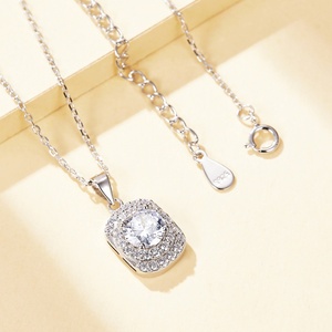 Wholesale S925 Sterling Silver Rhodium Plated Round Brilliant Cut Colored Cubic Zircon 12 Months Birthstone Pendant Necklace - Product Image 3