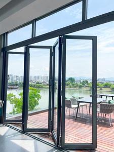 Nordi gris <span class=keywords><strong>anthracite</strong></span> noyau chaud aluminium patio extérieur 12 pieds vistafold portes coulissantes pliantes/pliantes en verre extérieures - Product Image 4