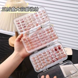 Boîte de rangement transparente pour Nail Art, organisateur de bijoux rectangulaire multifonctionnel avec couvercle pour outils et accessoires de beauté - Product Image 4