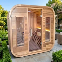 Sauna infrarouge lointain électrique moderne en bois de cèdre haut de gamme, personnalisable et écologique, avec contrôle numérique pour 3 personnes