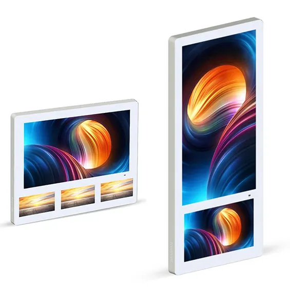Customize Size Elevator LCD advertising display wall mount CMS control digital signage split screen 21.5/19/18.5/15/13.3/10"