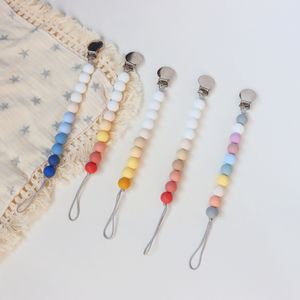 Regalo para recién nacido, cuentas <span class=keywords><strong>de</strong></span> silicona sin BPA, juguete dulce infantil, soporte para chupete plateado, cadena con Clip para chupete <span class=keywords><strong>de</strong></span> bebé - Product Image 2