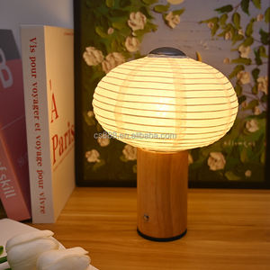 Lámpara de mesa de estilo japonés, linterna de cono de helado de bambú hecha a mano con luz de papel de arroz, diseño Simple y Flexible - Product Image 2