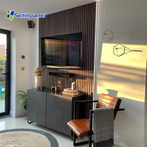 Panneau acoustique mural en bois rainuré Seninpanel Akupanel 3M en <span class=keywords><strong>noyer</strong></span> pour une utilisation en home cinéma - Product Image 1