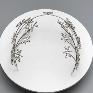 Di modo di Alta Qualità In Argento o in oro rosa Fiocco di Neve stella tiara <span class=keywords><strong>crown</strong></span> per la cerimonia nuziale e fantasia feste - Product Image 4