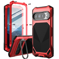 Étui en métal robuste pour Google Pixel 9/10 Pro XL, support magnétique, protection intégrée de l'écran et de l'objectif, compatible avec la charge sans fil
