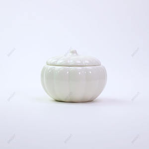 Bán buôn số lượng lớn lọ đựng nến gốm sứ hình bí ngô độc đáo, chịu nhiệt, có nắp, dùng trang trí nhà cửa dịp Giáng sinh - Product Image 4