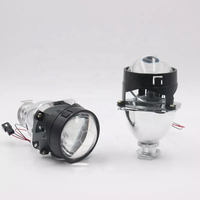 Mini lentille de projecteur Bi xénon DRL angel eyes shroud 2.5 pouces, revêtement bleu en nid d'abeille, masque adapté au kit d'assemblage de moto H4 H7