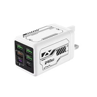 Nuevo Cargador de Pared con 6 Puertos USB Tipo C PD3.0 de 240W, Carga Súper Rápida para Teléfonos Móviles, Enchufe EU/UK/US, Adaptador de Carga Rápida para iPhone 17